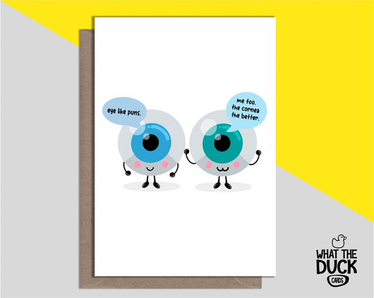 Cute & Funny Handmade Eye Operation Card For Get Well Soon With Cataract Surgery & Laser Correction By What The Duck Cards - Cornea