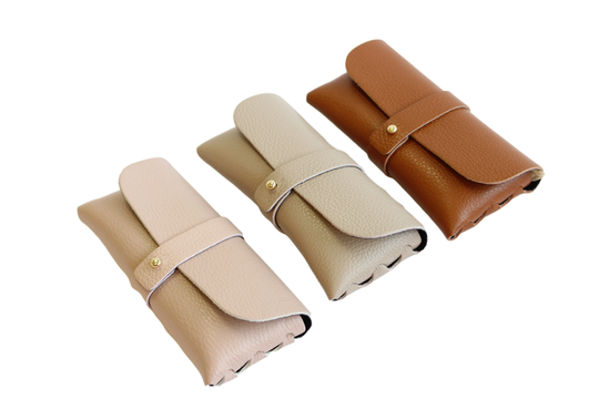 Sturdy Handmade Leather Glasses Case in Vintage Style, Two Colors Available