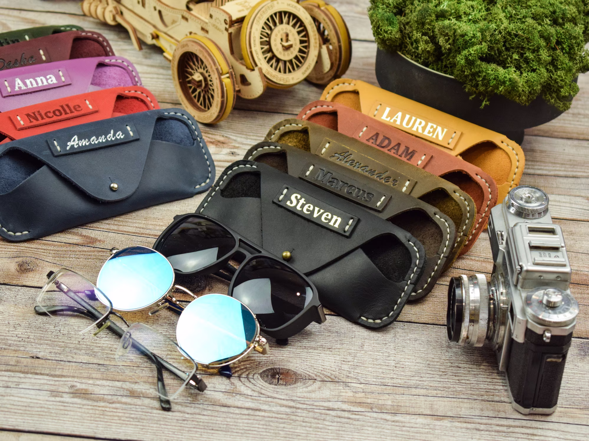 Leather Glasses Case, Personalized Case