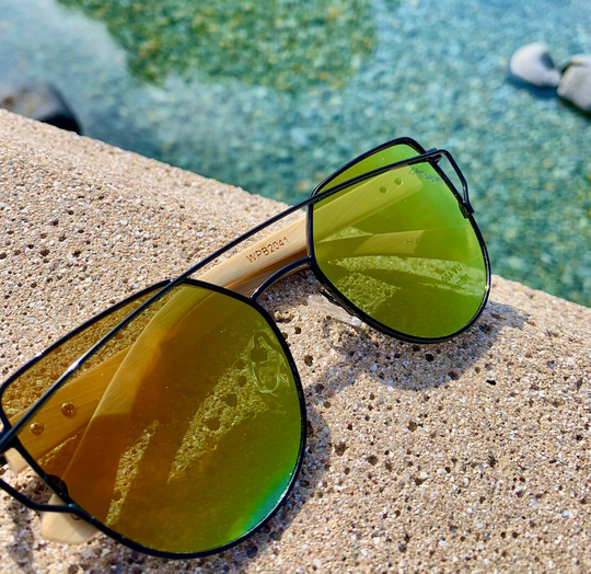 Bamboo Arms, Orange Mirror Lenses, Canyon Orange Cedar