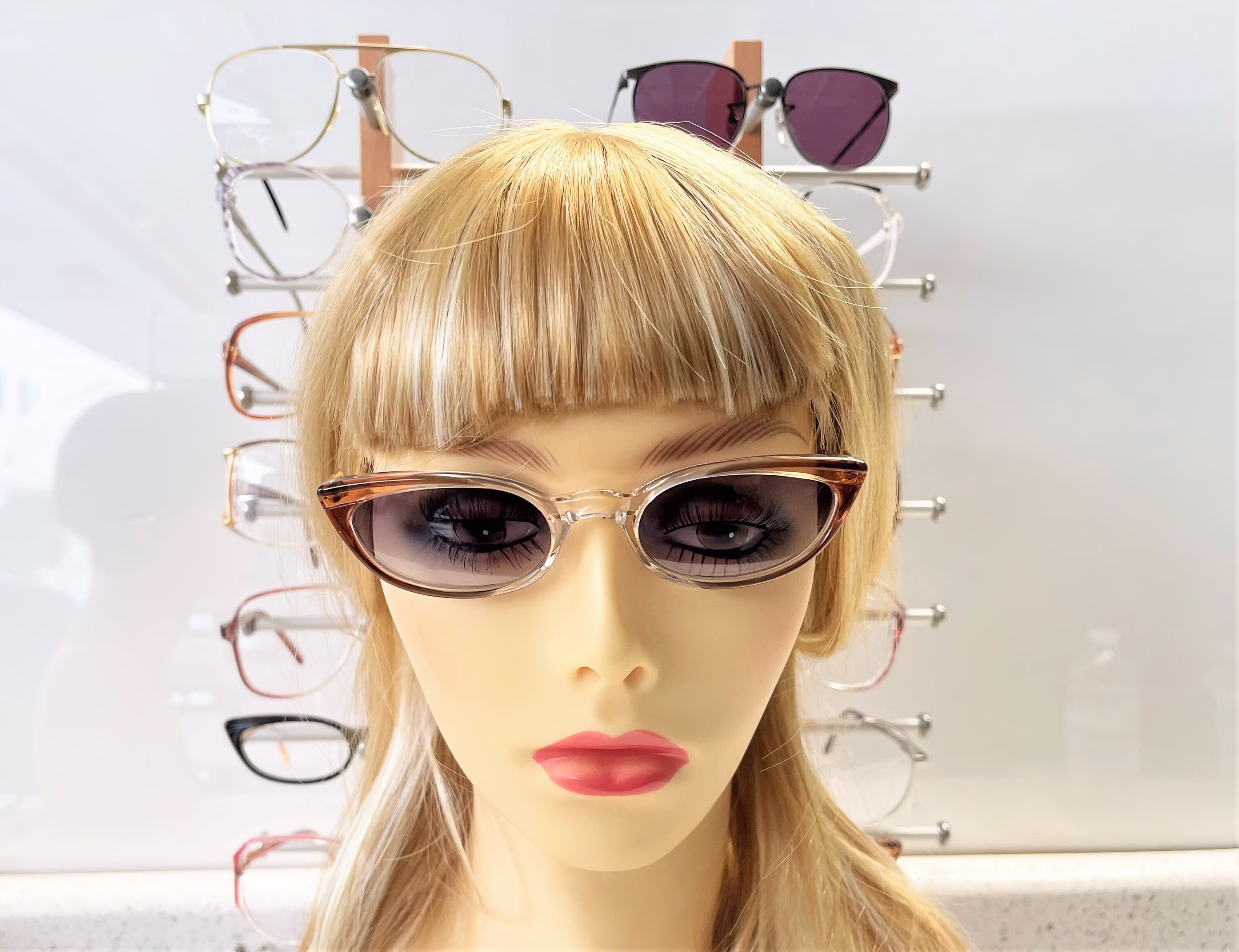 Vintage 60S Faberge Cat Eye Sunglasses | Rare Find With Custom Made Gray Gradient Lenses With Uv 400. Frame Color Mink Size 49-24-145