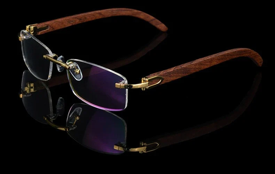 Handmade Rimless Wooden Glasses Frame For Men & Women, Frame, Prescription Frames, Myopia Glasses