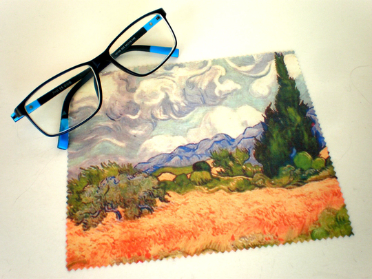 Glasses Cleaning Cloth, Van Gogh Glasses Microfiber Cleaning, Screen Cleaner, Wheatfield With Cypress Tree