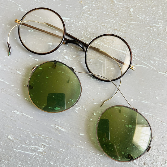 Round Wire Rim Vintage Eyewear Choice Of Glasses Or Clip Ons, See Description
