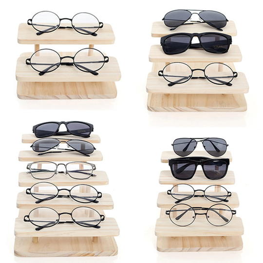 Sunglasses Stand Bamboo Jewelry Holder Bracelet Watches Display