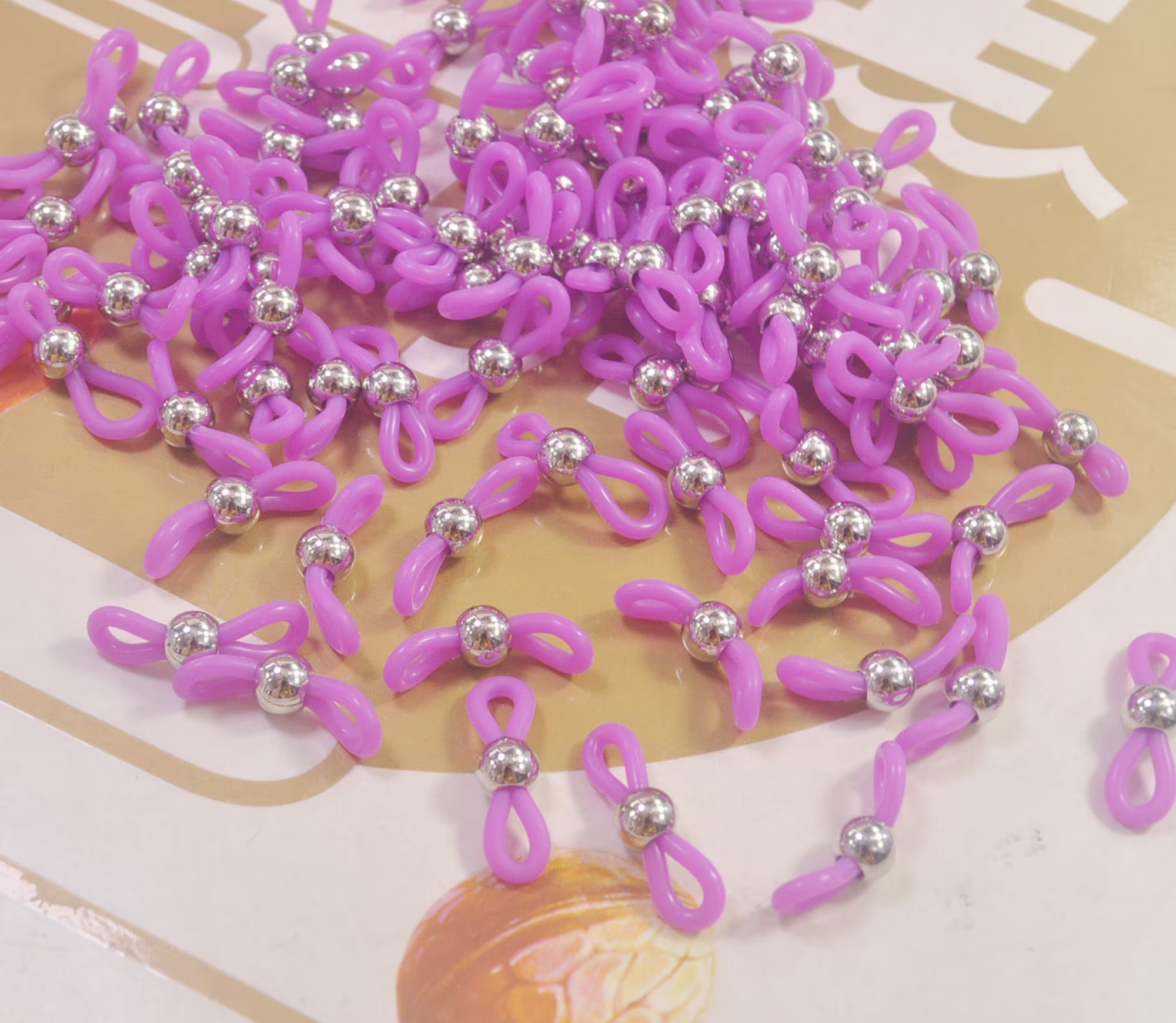 20/100Pcs Purple Rubber Ends For Eyeglass Holder, Glasses Chain Holders, Replacement Loops Chains21x4mm