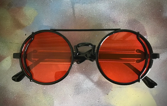 Red Steampunk Sunglasses, Round, New 2021 Design, Trendy, Unisex, Retro , Punk, Steampunk, Red, Lightweight