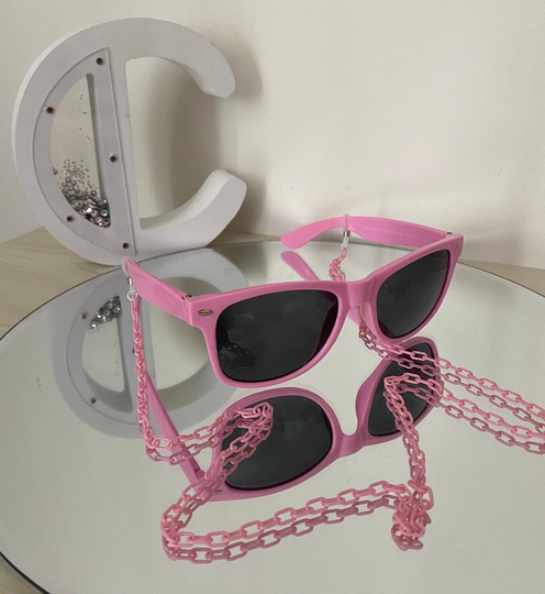 Pink Acrylic Mask/Eyeglass Chain Gold Or Silver Hardware - Light Weight