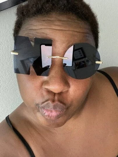 No Sunglasses Funny Joke Letter Design Tinted Lens Glasses Fashion Sun Trend My Name Is No Number Can I Have No