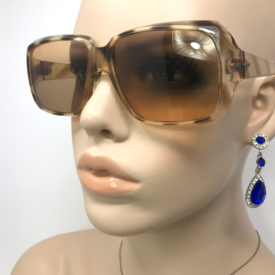 Vintage Boots Sunglasses Brown Flecked Square Sun Shades Frames Glasses Retro Italy