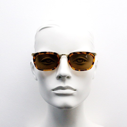 90S Vintage Rectangular Sunglasses With Radiant Honey Tortoise Face On A Gold Metal Frame. 60S Style. Bnwt. Nos