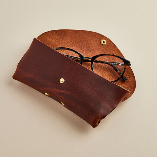 Personalised Leather Glasses Case | Handcrafted For Men's Sunglasses, Reading Glasses, Shades Christmas Gift