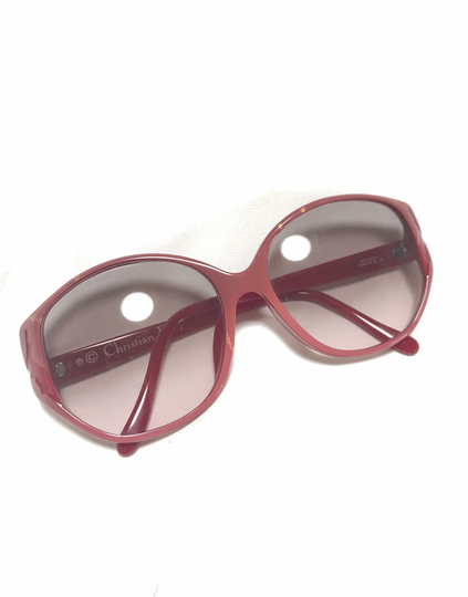 60's, 70's Vintage Christian Dior Pink & Red Oversized Sunglasses. Very Rare Retro Eyewear Back in The Old Era. Authentic Mod Piece
