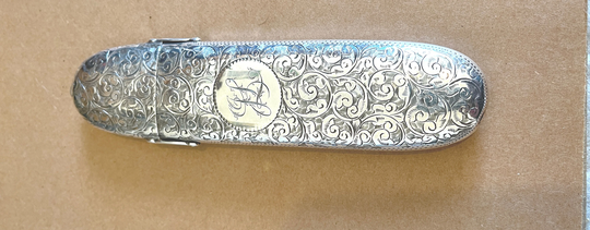 Antique Silver Ornate Scroll Spectacle Case 1902 - 155mm X 38mm With Birmingham Hallmarks