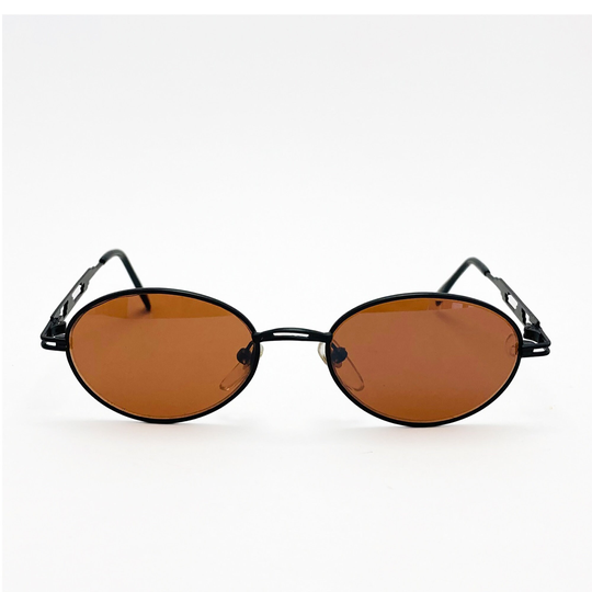 Vintage 90S Deadstock Black Nightvision Oval Sunglasses