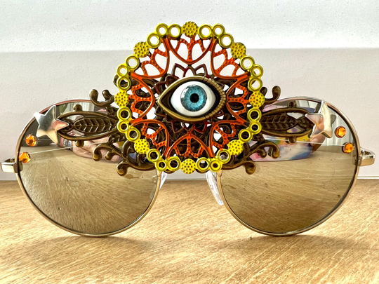 Festival Rave Third Eye Round Funky Clothing Accessories Sunglasses