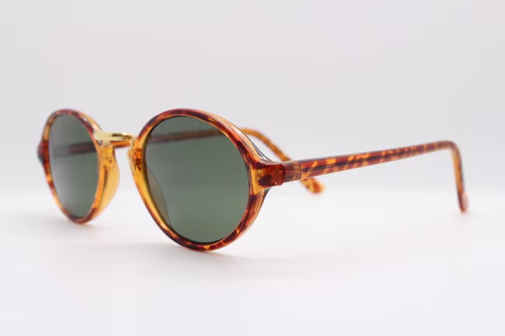 90S Vintage Oval Sunglasses. Tortoise 20S 30S Style Frame With Green Lenses. Bnwt. Unused Nos