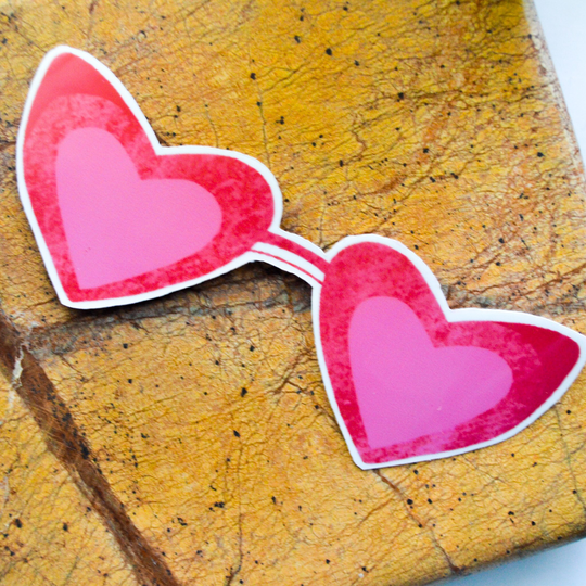 Heart Sunglasses Sticker | Pink For Her Girls Summer Waterproof