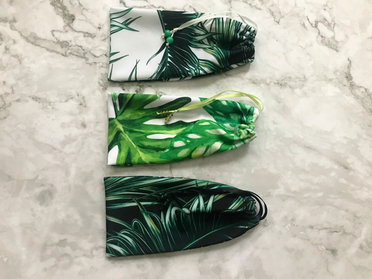 Palm Leaf Sunglass Case | Tropical Pouch Handmade Eyeglass Fabric Case