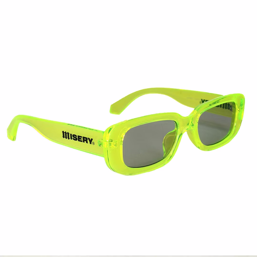 Green Neon Rounded Rectangle Sunglasses Vintage Retro Y2K Style