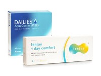 DAILIES AquaComfort Plus (90 lenses) + Lenjoy 1 Day Comfort (10 lenses)