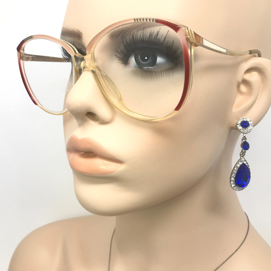 Vintage Ladies Eyeglasses Glasses Frame Pink Clear Square Used Eyeglass Frames Retro