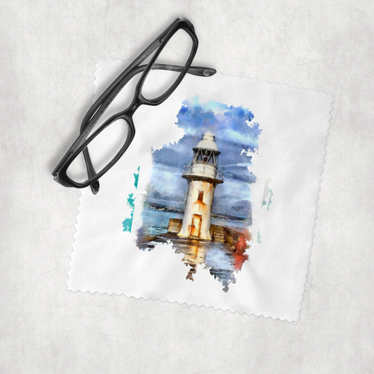 Watercolor - Lighthouse Microfiber Lens Cleaning Cloth For Eyeglasses, Cameras, Smartphones & All Screens