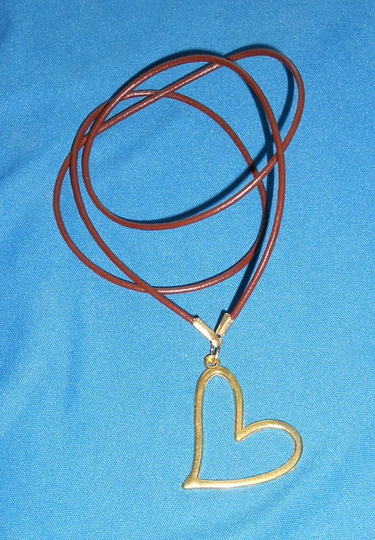 Leather Cord Eyeglass Holder Necklace With A Large Gold Heart Loop - Your Choice Of Color