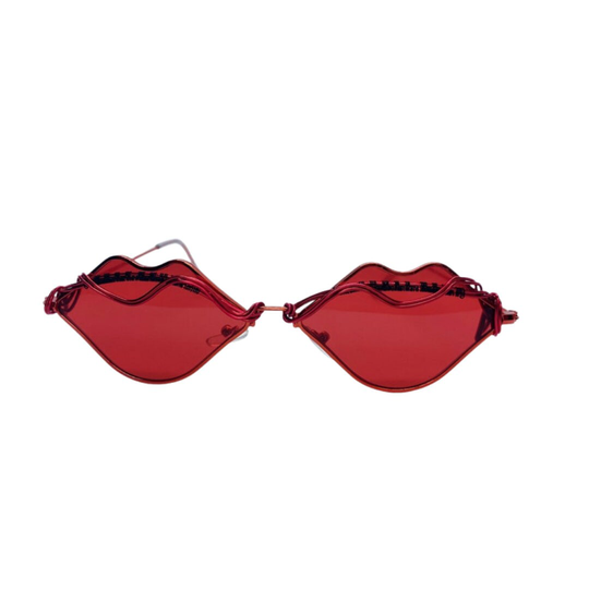 Red Retro Sunglasses, Rimless Sunglasses