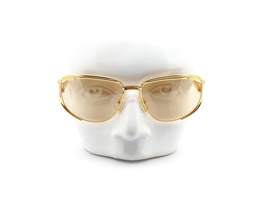 Lady Hilton 004 995 Vintage Sunglasses // 24Kt Gold Plated Made in Italy New Old Stock Genuine 1990S