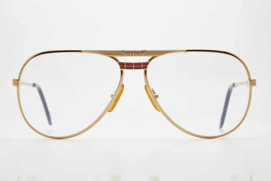 Vintage Man Eyewear Ferrari F13 524 59-13 135 Gold Tone Oversize Classic Metal Woman Glasses Aviator Sport Frame Unisex Sunglasses Retro 80