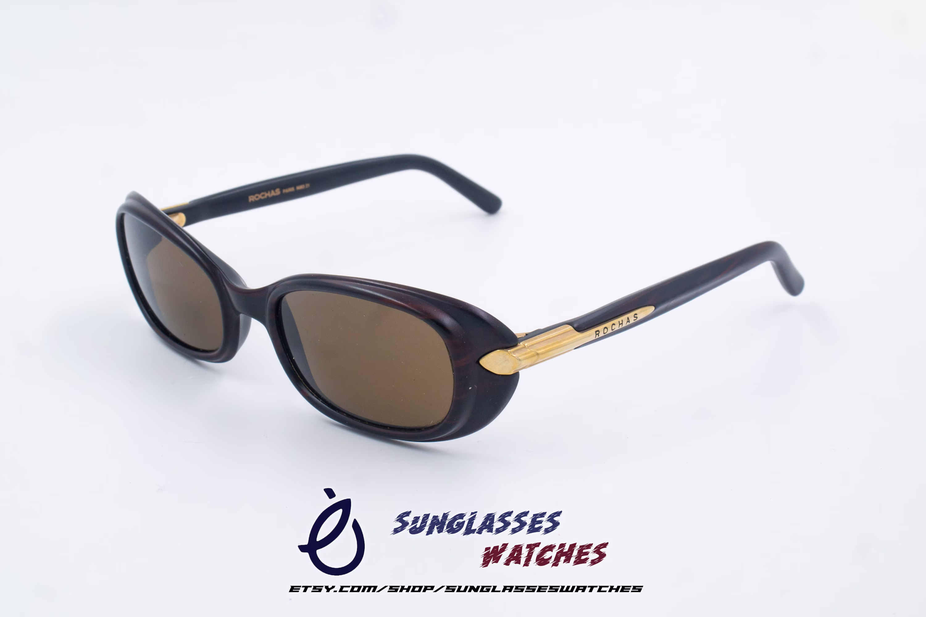 Rochas Paris 9083 21 Wood Texture Made in France 1970S Vintage Designer Sunglasses/Men Women Nos