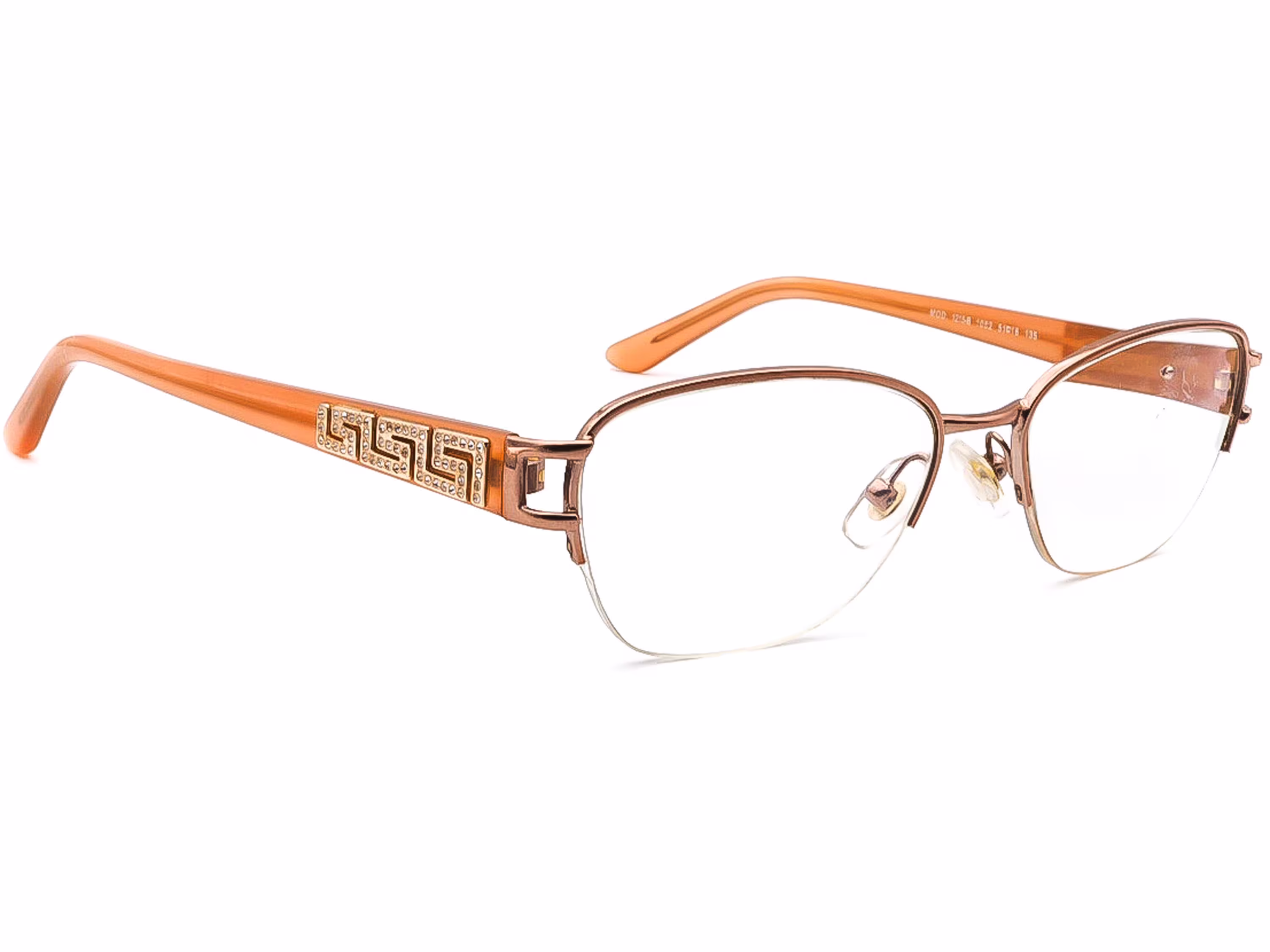 Versace Eyeglasses Mod 1215-B 1052 Copper/Orange Half Rim Frame Italy 51[]16 135