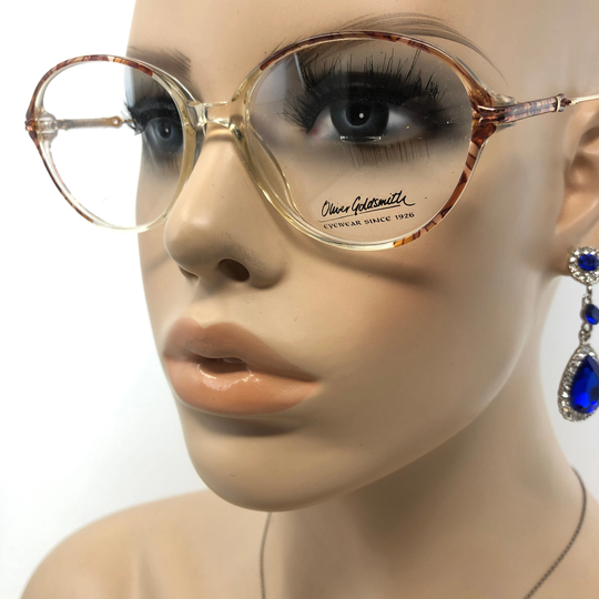 Vintage Oval Eyeglasses Oliver Goldsmith Og 185 Glasses Frame Brown Used Eyeglass Frames Retro