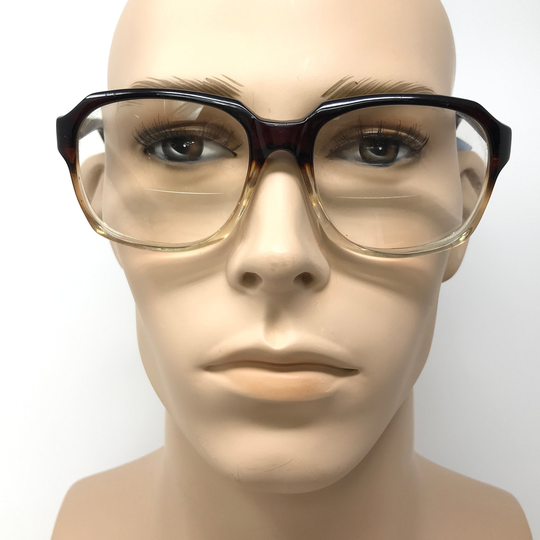Vintage Pennine Alf Eyeglasses Glasses Frame Clear Brown Square Used Eyeglass Frames Retro Geek