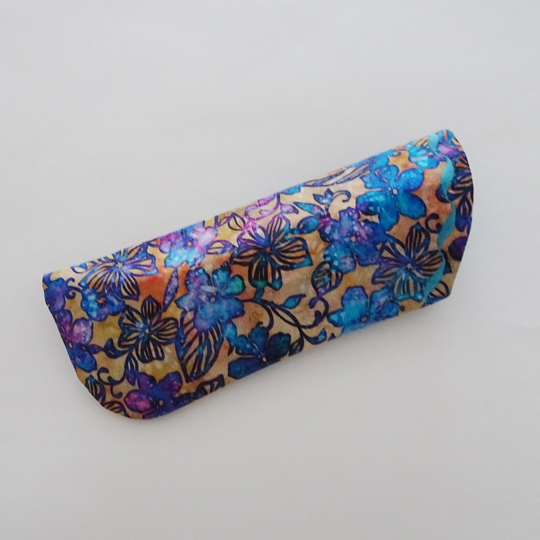 Eyeglasses Case, Sunglasses Turquoise Floral Batik Fabric Eyeglass Sleeve, Tropical Case For Glasses, Gift Mom