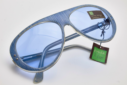 Vintage Man Sunglasses Blue Lenses Eyewear Glasses Egg Occhial Metal Aviator Gold Frame Classis Plastic