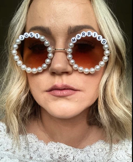 Round Just Married Wedding Day Sunglasses Bride To Be Glasses