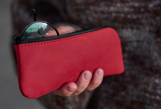 Personalized Glasses Sleeve Girlfriend Birthday Small Gift Idea Real Leather Case For Woman Red Eyeglass Summer Cover