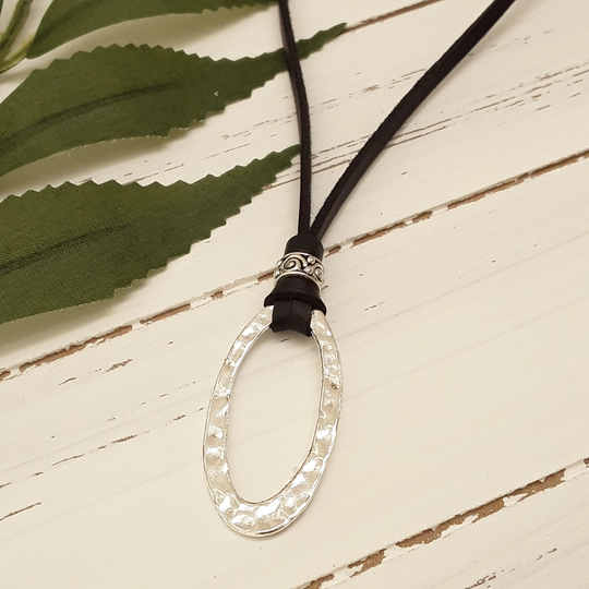 Oval Hammered Loop Eyeglass Necklace, Pendant Holder Handmade Necklace For Her, Accessory