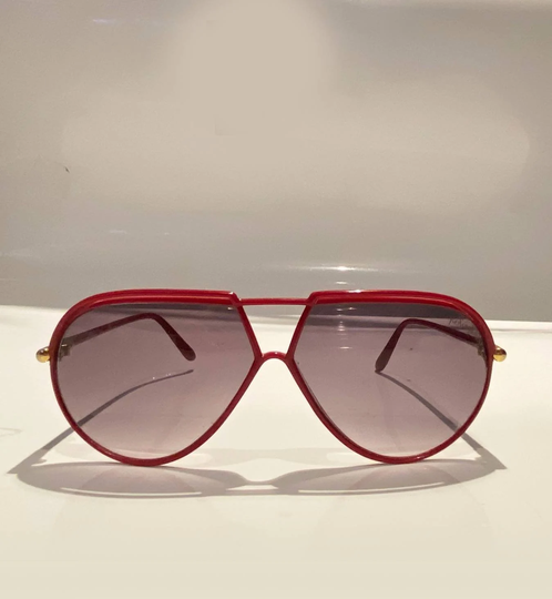 Yves Saint Laurent Red Teardrop Sunglasses 1980S