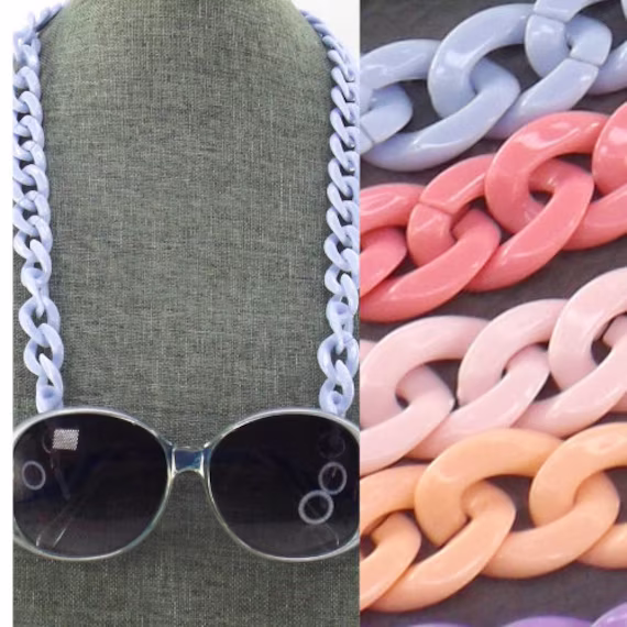 Acrylic Eyeglass Chain | Pastel Sunglasses Chunky Necklace For Glasses Mask Lanyard
