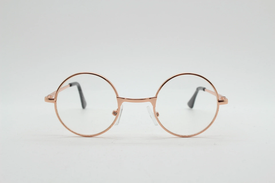 90S Round Gold Kids Glasses. Clear Lens 20S Style Metal Frame Eyeglasses. John Lennon Spectacles. Childrens Unused Nos With Uv Protection