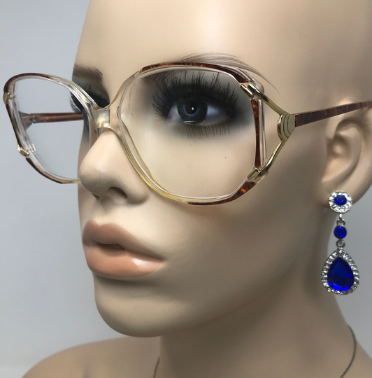 Vintage Ladies Eyeglasses Glasses Frame Brown Rectangular Used Eyeglass Frames Retro