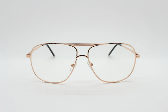 Y2K Vintage Square Aviator Glasses. Mens 70S Style Rose Gold Frame With Clear Lenses. Unused Nos Aviators
