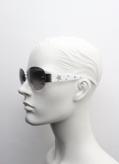 Vivienne Westwood Vintage Y2K Sunglasses Model Vw 57503. Black Frameless Graduated Lenses With Dazzling Silver Star Arms. Bnwt