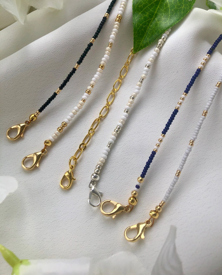 Beaded Glasses Chain, Mask Chain Holder, Face Lanyard, For Mask, Beaded Cord