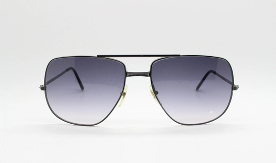 80S Vintage Square Aviator Sunglasses By Samco. Gunmetal Grey Frame With Graduated Black Lenses. Mens Aviators. 70S