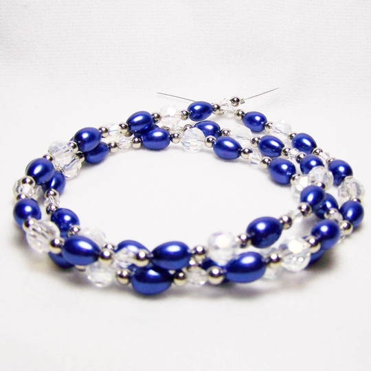 Blue & White Crystal Eyeglass Chain