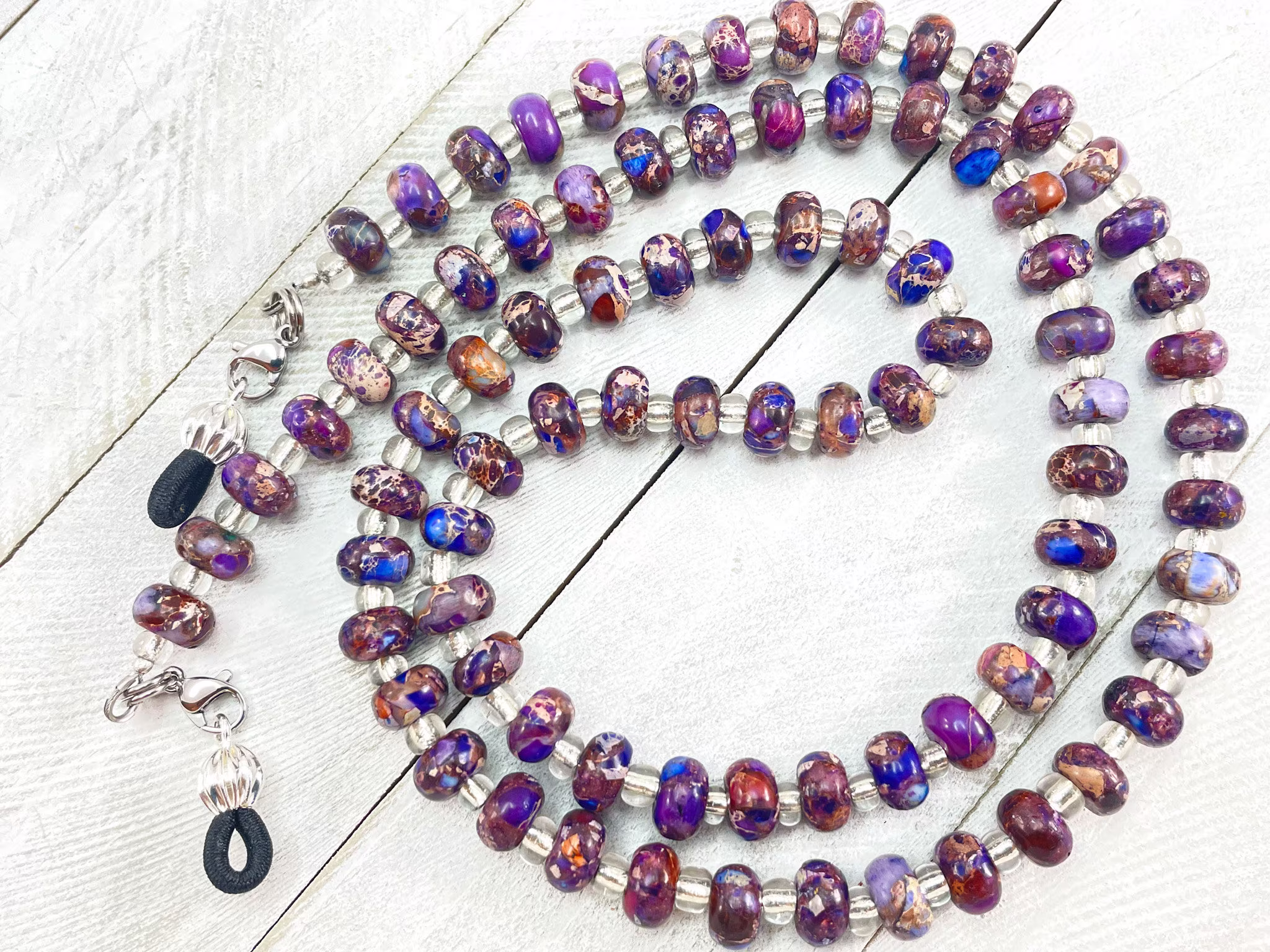 Imperial Jasper Eyeglass Chain-Eyeglass Holder-Glasses Lanyard-Sunglass Chain-Sunglasses Chain